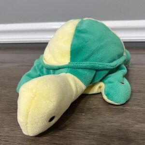 Vintage 1996 Ty Beanie Buddies Turtle Plush Green and Yellow Color Block‎